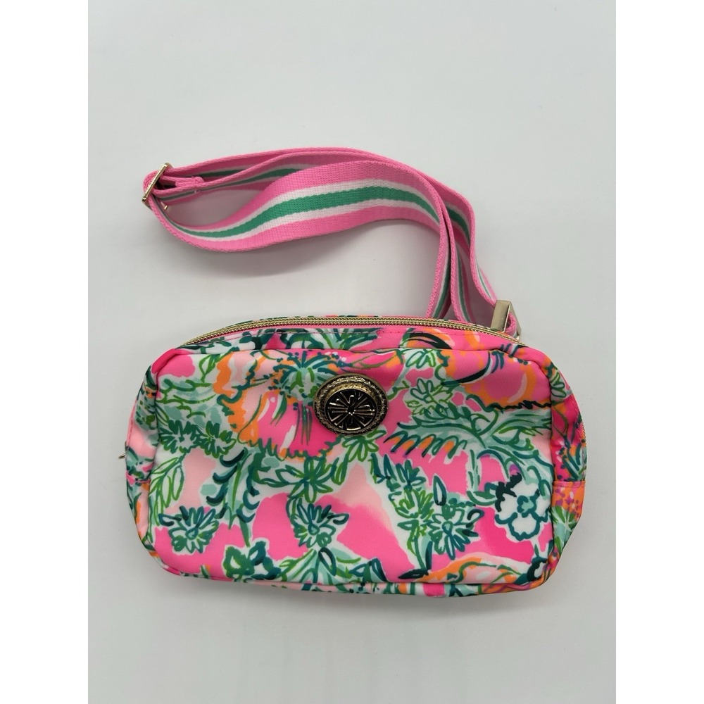 Lilly Pulitzer Jeanie Runaround Belt Bag Fanny Pack Soleil Pink Perfect Poppy